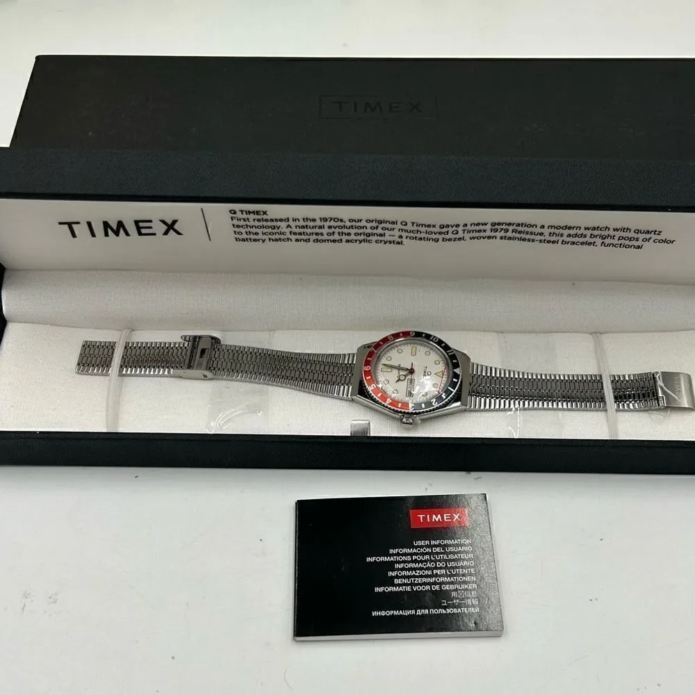 Men’s Timex Q re-issue stainless steel quartz watch 38mm